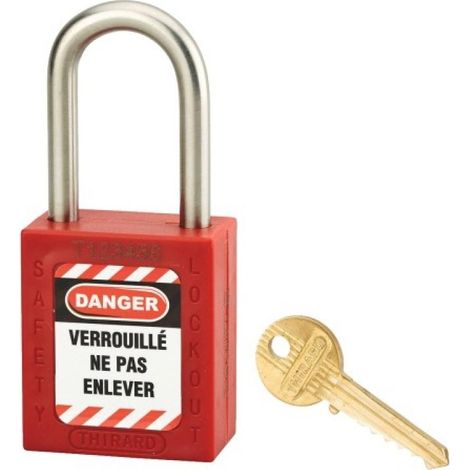 Cadenas de consignation 40 isolé à anse nylon hauteur 38 mm rouge - THIRARD (1/5)