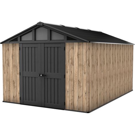 Keter Summit 10x15 Gartenhaus - 305x453x251cm - wetterfest - Kunststoff - Pinienholzoptik