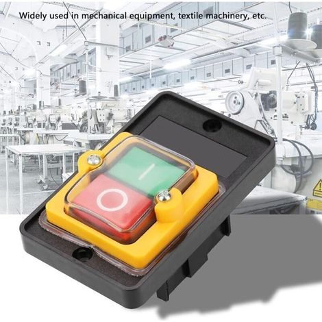 Interrupteur à bouton interrupteur pour bétonnière interrupteur à bouton étanche machine-outil, bouton de commutation étanche AC220V/380V 10A (sans boîtier inférieur) (1/4)