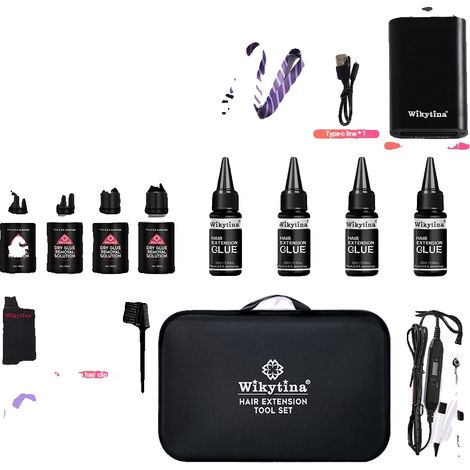 Kit per extension per capelli, lampada UV, set completo di strumenti, set di strumenti combinati - 2 (1/2)