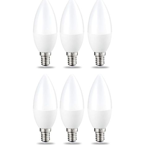 Dimmable E14 LED Candle Bulb, 5W Equivalent to 40W, Cool White 5000K, 470lm, B35 Candle Bulb with Small Screw Base, Dimmable Lamp 220-240V, Pack of 6 - RAPANDA (1/4)