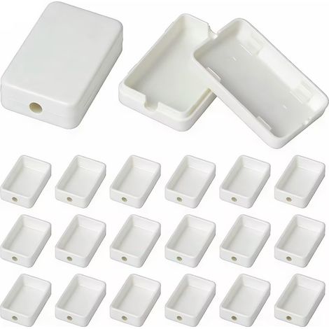 Lot de 20 Blanc Boîtes de Jonction Électrique Mini Boîte Dérivation ABS Petite Boîte Dérivation de Connexion de Guide-Câbles avec Trous pour Électrique Boîtiers électroniques en Plastique (1/5)