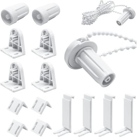2 Ensembles Kit de Réparation de Store Enrouleur en Plastique de 17 mm, Aucun Kit de Perçage n'est Nécessaire, pour Stores Enrouleurs, Volets Occultants, Blanc (1/5)