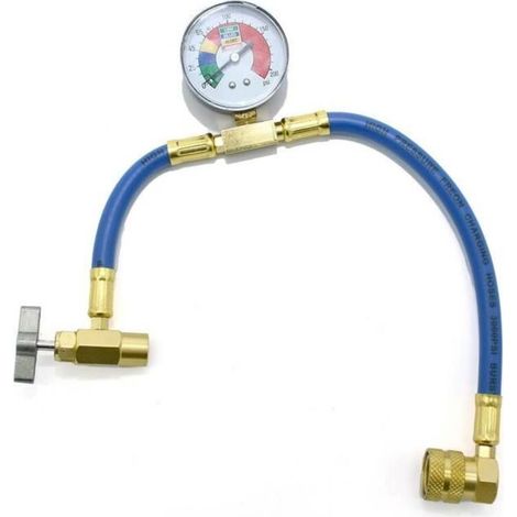 Flexible de recharge pour R134a avec manometre et raccords laiton - DURACOOL - Utilisation facile