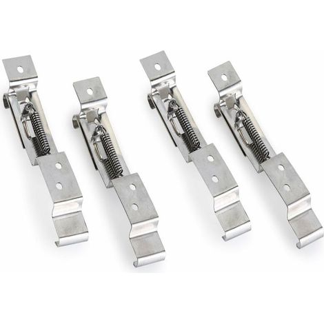 XVX Juego de 4 soportes para matrícula de coche, abrazadera/soporte para matrícula de remolque y par de resortes de acero inoxidable. (1/5)