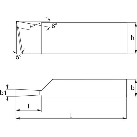 Outil de coupe droit ISO 7 20x20 mm pour tour (1/2)