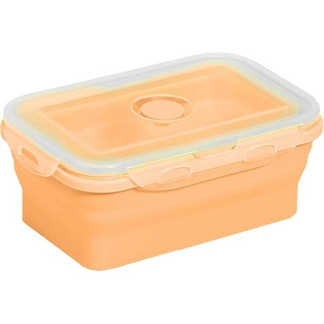 Boîte à lunch pliable en silicone 350 ml/800 ml, légère et portable, idéale pour le bureau ou l'école. (1/5)
