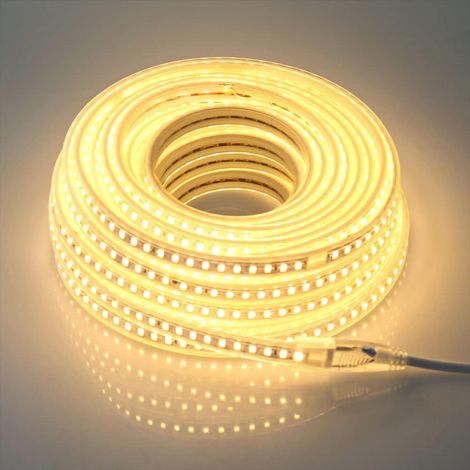 2M 3M 5M 6M Bande LED Blanc 3000K 4000K 6000K AC 220V Interieur Exterieur IP67 Etanche SMD 5730 120led / m Ruban LED pas besoin de Transformateur (Blanc, 3) (1/5)