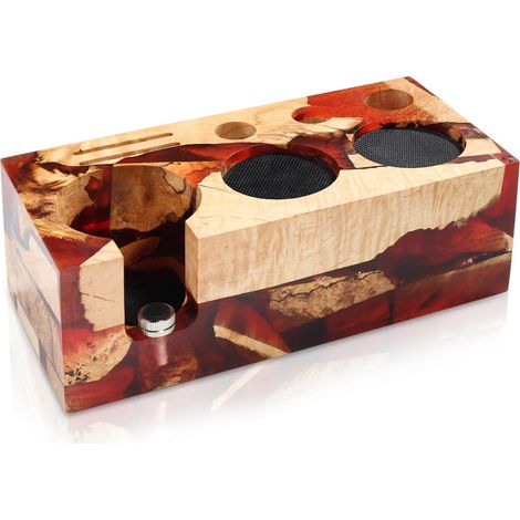 Station tamper 58 mm, station de tamping en résine époxy et noyer, station à café en bois pour accessoires porte-filtre, station à expresso 7 en 1 avec coussinet en silicone, hauteur réglable (1/5)