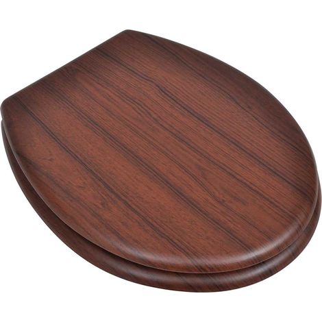 Siège de toilette avec Couvercle MDF Design simple Marron
