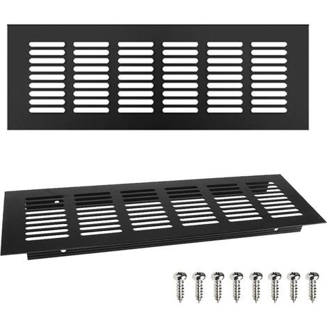 2 Pcs Grille de Ventilation,Grille D'aération Aluminium,250mm Grille Ventilation Rectangulaire Grille Aeration Aluminium,Grille D'aération en Aluminium pour Mur Armoire Vitrine Salle de Bain (1/4)