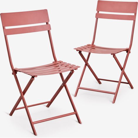 Pack de 2 chaises de jardin pliantes en acier Tamarit SKLUM Terracota (1/5)