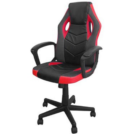 Poltrona Gaming mod. Rally colore nero e blu 54x62x104 ecopelle pistone gas