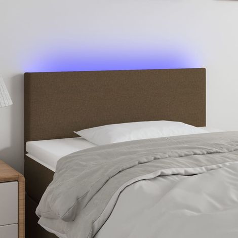 Tête de lit à LED Armoire de tête de lit Marron Foncé 80x5x78/88 cm Tissu 24981 (1/5)