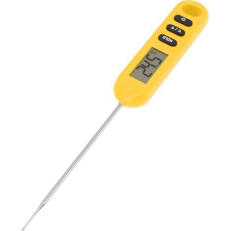 Food thermometer for meat, instant read, digital, for cooking, BBQ, with long probe, Orange (1/5)