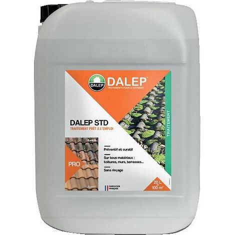 Dalep – Fongicide prêt à l'emploi 20L – Curatif et préventif pour tous matériaux – Action rémanente sans rinçage – Rendement 1L pour 5m²