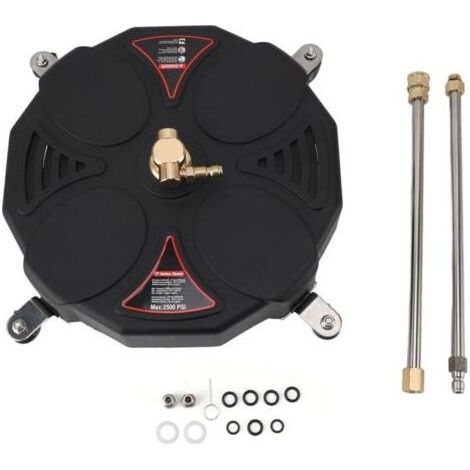 Nettoyeur de Surface pour nettoyeur haute pression de 13 pouces, accessoire avec 4 roues, 2500PSI, 1/4 pouces, prise rapide, nettoyeur de Surface pour nettoyeur haute pression (1/5)