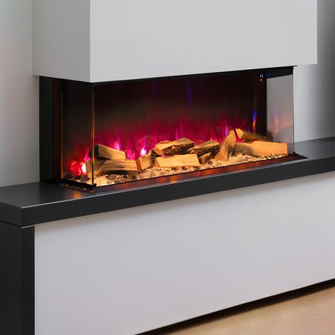 50inch 3-Sided Smart Electric Fireplace Recessed/Freestanding Fireplaces 1800W 12 Flame Colours (1/5)
