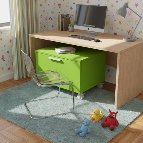 Cassettiera moderna con cassetto - Ideale per cameretta o ufficio - Verde mela