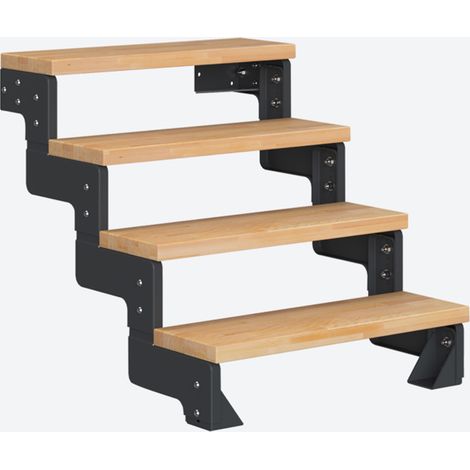Dolle Modultreppe Gardentop Innen Buche 4 Stufen 72-88cm Geschosshöhe 85cm Stufenbreite ohne Geländer (1/4)