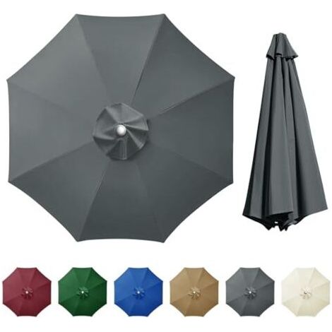 Housse de rechange pour parasol 2 m, 2,5 m, 2,7 m, 3 m, 6/8 baleines, housse de parasol de jardin, toile de parasol déportée, housse de remplacement pour cour, jardin, plage, piscine