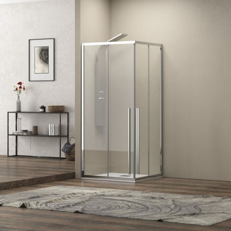 Box doccia 70x110 cm angolare doppio scorrevole vetro 8mm altezza 200h KEL1000 kamalu