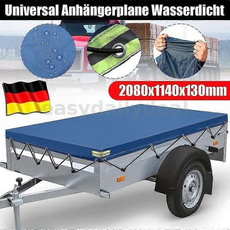 Bâche plate ultra-résistante pour remorque utilitaire - 208 x 114 x 13 cm - Housse imperméable (1/5)