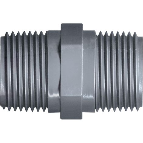 Mamelon PVC M Jardibric Raccords PVC à Visser Raccordements Arrosage Enterré PN10 (M 40x49)