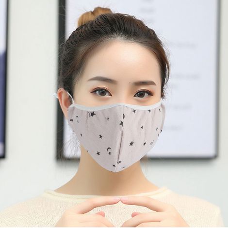 Masque respiratoire unisexe adulte, respirant, anti-poussière et lavable, jaune. (1/5)