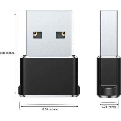Adaptateur USB C Femelle vers USB A Mâle 3-Pack-Chargeur Type C USB A Convertir pour Apple Watch 7,iPhone 11 12 13 Pro Max SE 3,14,iPad Air 5 Mini 6,8 (1/4)