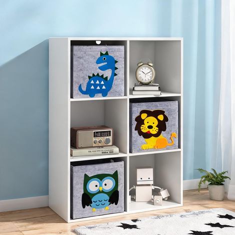 Étagère de rangement enfant 6 cubes blanc et gris bianco (1/5)