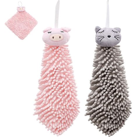 Filiyano-Serviette pour enfants, serviette absorbante en microfibre avec boucle de suspension pour la cuisine et la salle de bain (1/5)