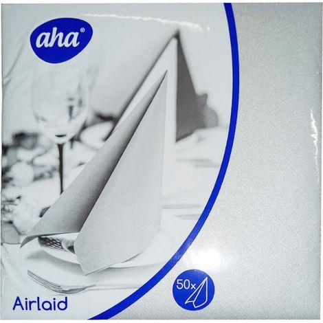 Servilletas Airlaid de 40x40 cm, tela no tejida plateada, 50 unidades.