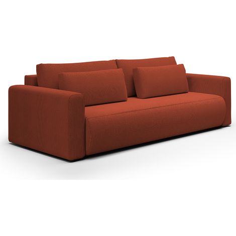 3-Sitzer-Sofa mit Bettkasten Evy Orange Ziegelstein