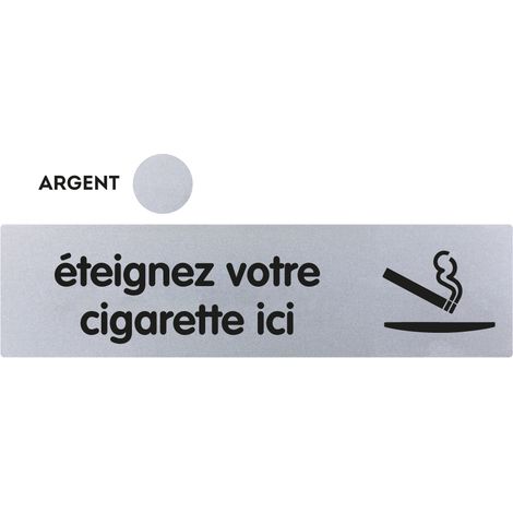 Plaque de porte Eteignez ici - Classique argent 170x45mm - 4320595