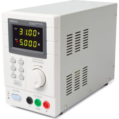 Velleman Alimentation de laboratoire, programmable via PC, réglable, 0-30 VCC/5 A, limitation de courant, protection contre les courts-circuits, 2 x affichage LED à 4 chiffres, connexion USB (1/5)