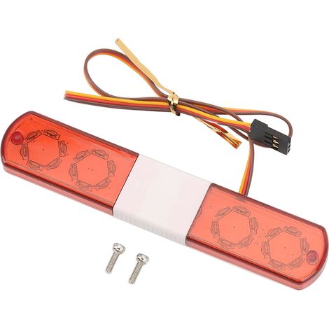 Feux LED Police pour Voitures RC 1/8 1/10 - Simulation Gyrophare avec 4 Modes Alarme Lumineuse Rouge (1/5)