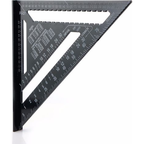 Profilé aluminium oxydé plaque triangulaire règle triangulaire Règle à angle droit - 7", 90°, noir, 1pc (1/4)