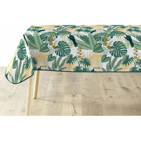 Nappe rectangle en PVC imprimé végétal "Guyana" - Vert - 140 x 240 cm - Livraison gratuite (1/3)