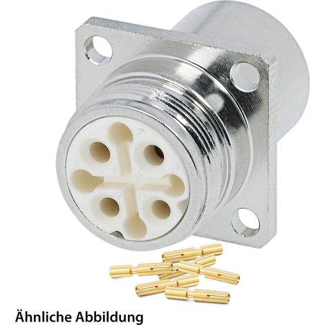 HUMMEL SET inkl. Kontakte M16 Gerätesteckverbinder, Crimpeinsatz gerade Polzahl 3+4+PE, Buchse Vorderwand - 1 Stück