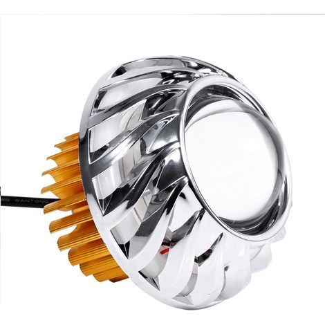 aqxreight Motorcycle Headlight LED Projecteur Lens Single Halo Angel Devil Eye Spot Light Aluminium Aluminium adapté à la Plupart de la Moto DC 12 à 60V (White). (1/5)