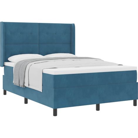 Maison Exclusive - Boxspringbett mit Kopfteil Blau 140 x 190 cm S (1/5)