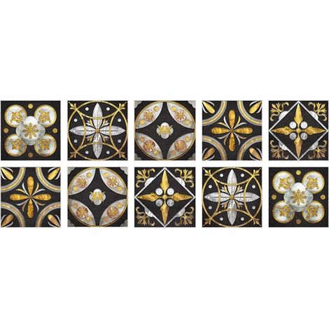 Juego de 10 pegatinas autoadhesivas para azulejos 20 x 20 cm, pegatinas azulejos PVC impermeables, papel tapiz decorativo pared resistente aceite (1/5)