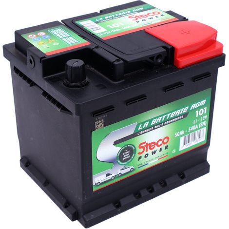Batterie Stop and Start 12 V 50 Ah 450 A STECO 101 - Ce produit de marque STECO est neuf. (1/2)