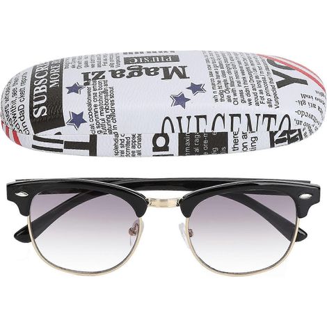 Gleitsichtbrille mit Multifokus-Funktion, kratzfest, photochrom, für Damen und Herren, glänzend schwarzes Gestell, +100YMMR (1/5)