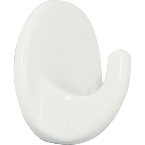 Klebehaken Rund ø 34 mm, Tiefe 20 mm, Kunststoff weiß