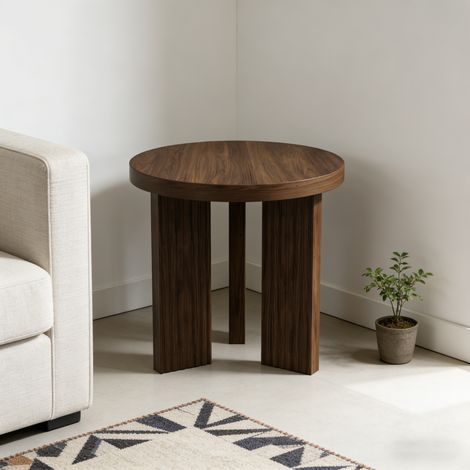 CHICFURN Tavolino rotondo 44,5 x 44,5 x 45 cm in MDF nero, stile moderno salvaspazio (1/5)