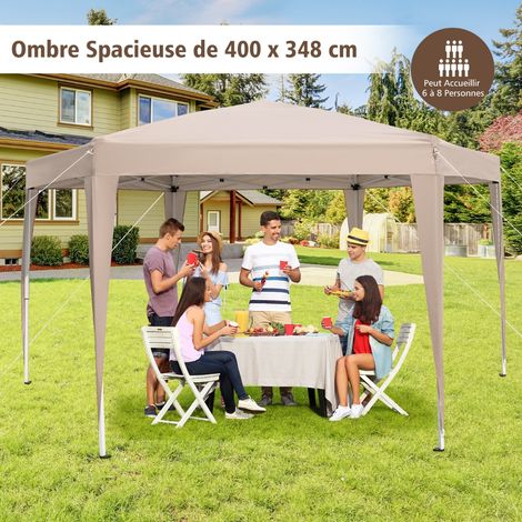 Tonnelle de Jardin Hexagonale Pop-Up 400 x 348 cm Tente Réception avec Hauteur Réglable Jambes Habillées Sac de Transport (1/2)