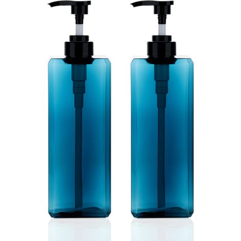 Distributeur De Lotion - 1000 ml - Forme Carrée - Pompe Rotative Étanche - Pour Savon Liquide Shampooing Crème Corps - Lot De 2 (1/5)