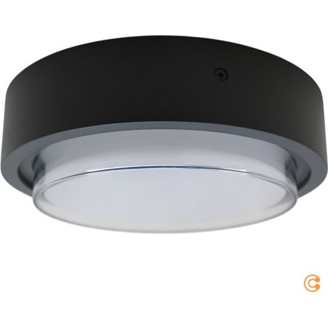 [NEUWERTIG] B-Ware Fabas Luce Deckenleuchte Außenlampe Owen LED Außenleuchte dunkelgrau Aluminium (1/2)